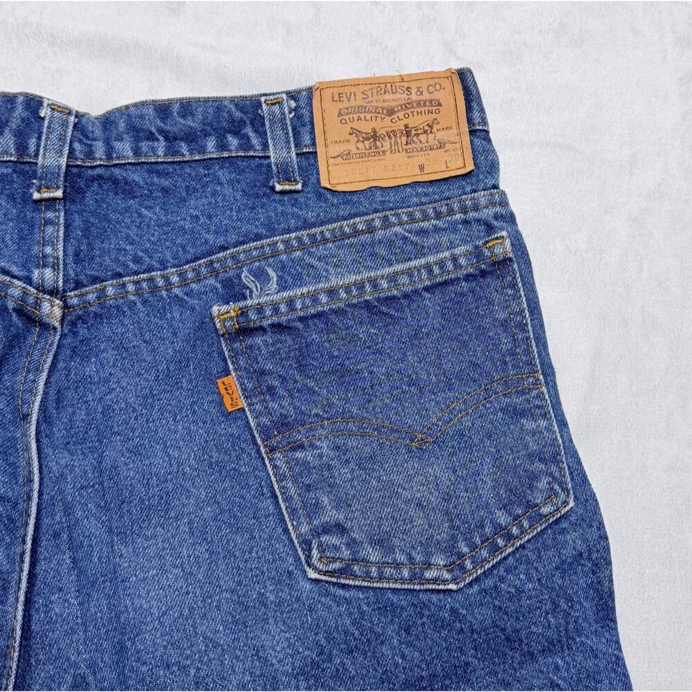 RARE late 70s Levis 517 Jeans Mens 34 35 Orange Tab Bootcut Blue wash fade